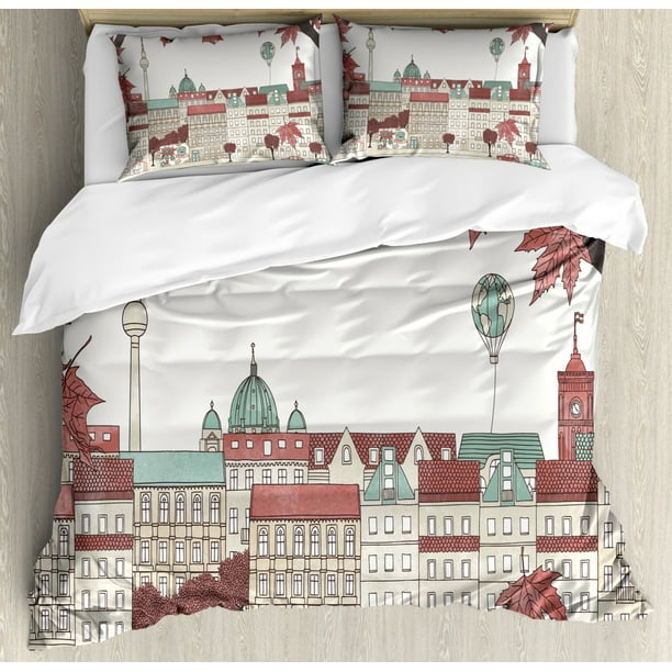 German King Size Duvet Cover Set Autumn In Berlin Colorful Hand
