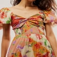 thumbnail image 4 of PENGXIANG Robe à Manches Courtes Imprimé Fleurs avec Décolleté Sweetheart pour Femme, 4 of 5