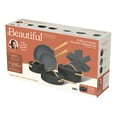 thumbnail image 6 of Beautiful 12-Piece Ceramic Nonstick Cookware Set, Pots and Pans with Strainer Lids, Black Sesame by Drew Barrymore, 6 of 16