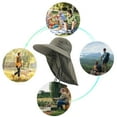 thumbnail image 3 of Bucket Hats Sun Protection Fishing Cap Shading Neck Guard Men And Women Outdoors Solid Color Pure Cotton Dark Gray Caps, 3 of 5