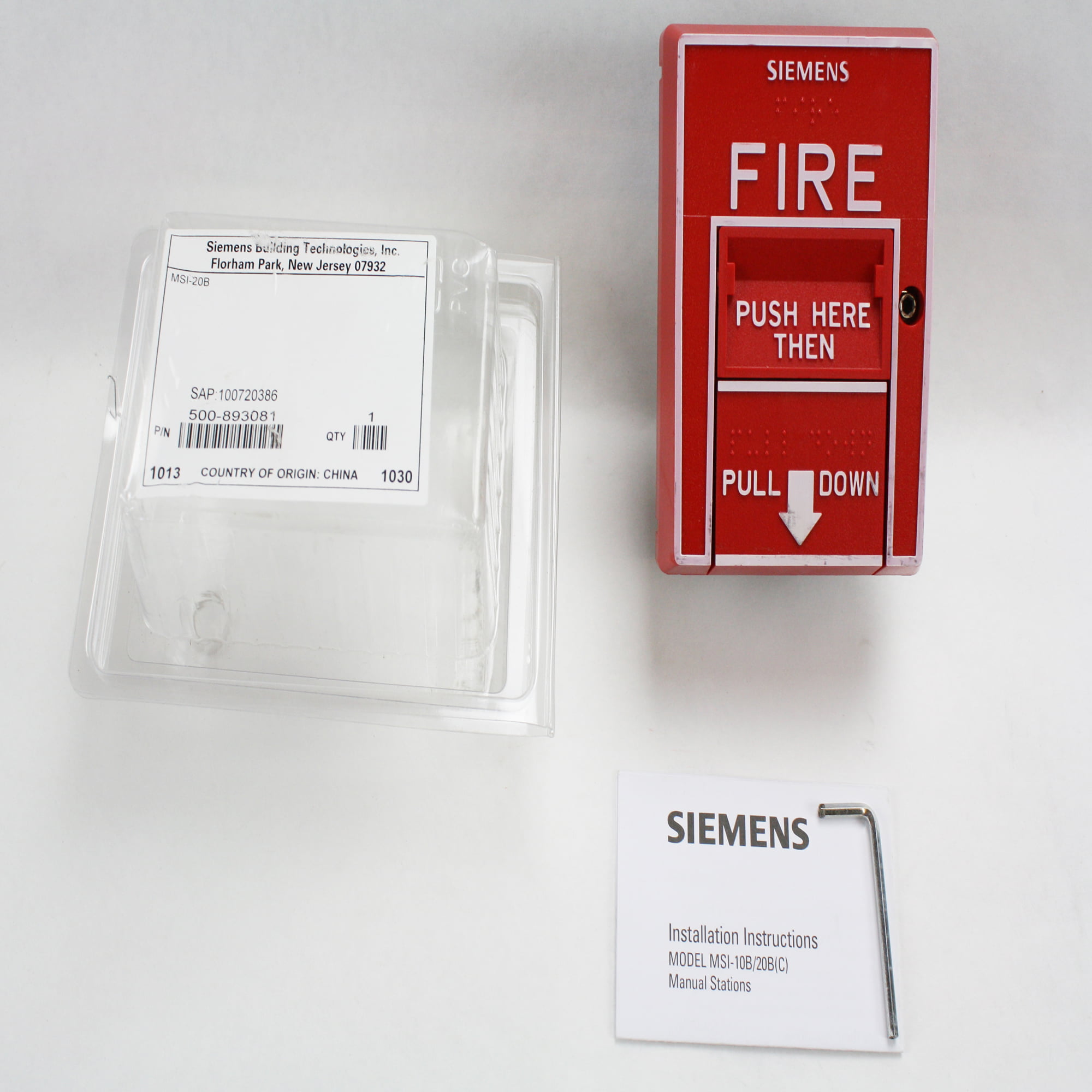 Siemens Pull Station MSI-20B Double Action With Key 500-893081 *New* 