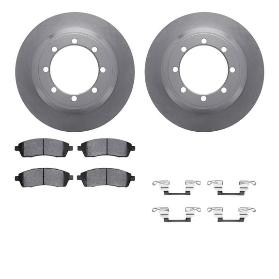 Dynamic Friction Company Rear Brake Rotors with 5000 Advanced Brake Pads includes Hardware 6512-99444