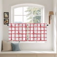 thumbnail image 2 of Red Buffalo Plaid Tier Curtains 24 Inch Length, Farmhouse Check Stripes Retro Geometric Cafe Short Curtains for Bathroom Over Sink, Small Kitchen Curtain Light Filtering Drapes 2 Panels 27.5"Wx24"L, 2 of 8