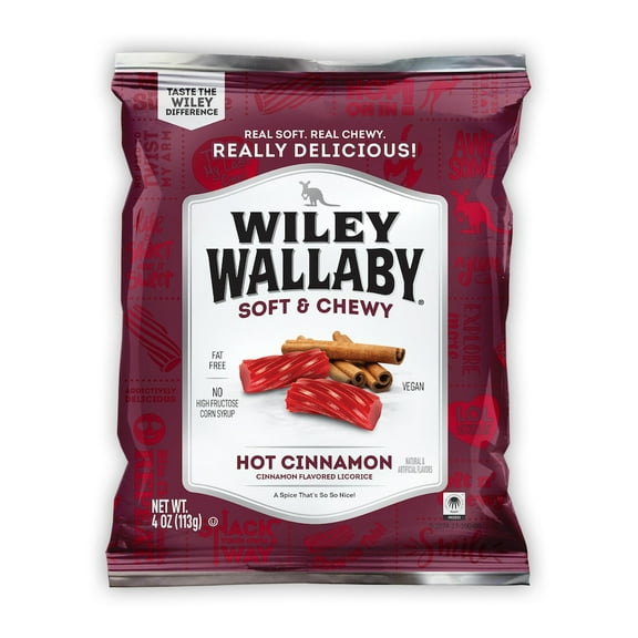 Wiley Wallaby Soft & Chewy Hot Cinnamon Licorice 4 oz
