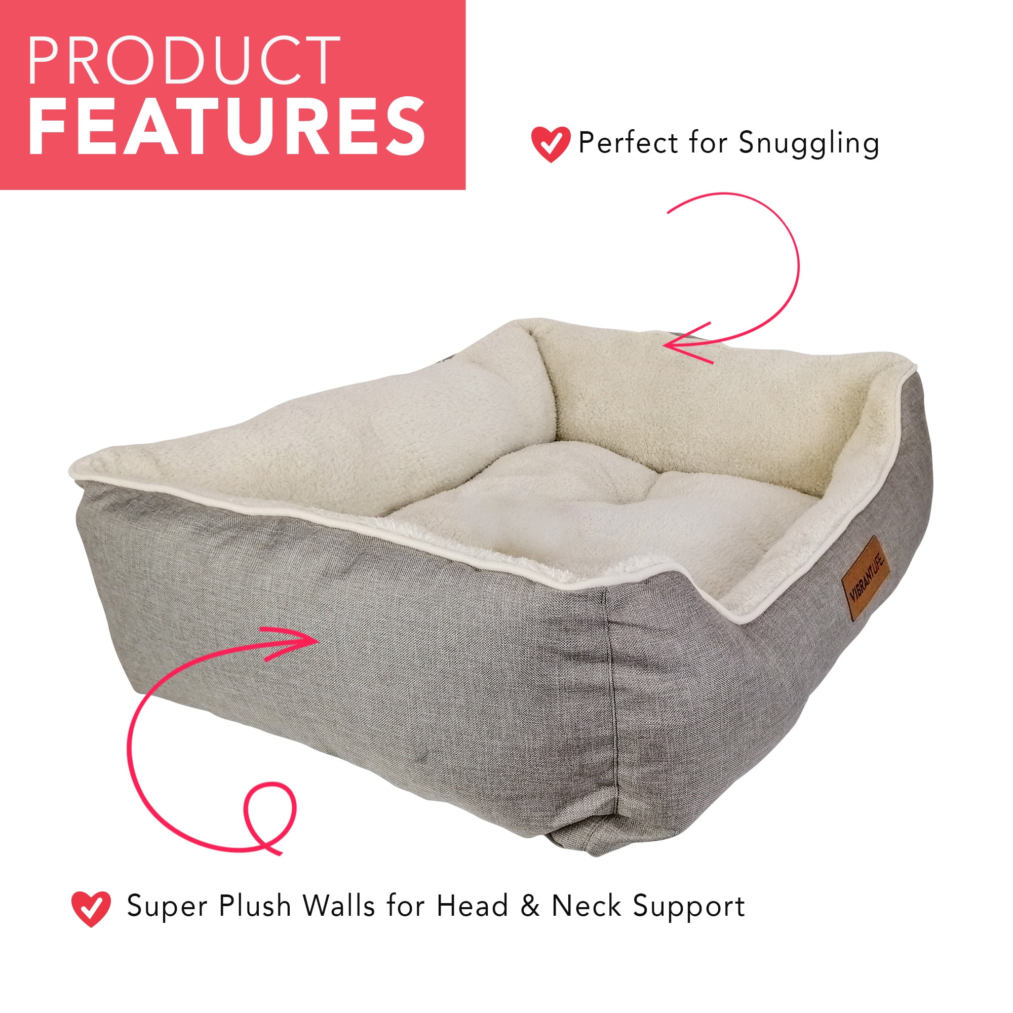 Vibrant Life Urban Lounger Pet Bed, Medium, Beige
