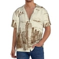 thumbnail image 1 of Fotbe New York Camisa Estampada de Manga Corta para Hombre, Casual de Verano, Estilo Playero, Sin Arrugas-X-Large, 1 of 5
