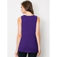 thumbnail image 3 of Made by Johnny Women's Casual Loose Fit Sleeveless Pleated Scoop Neck Tank Top XL PURPLE, 3 of 4