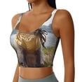 thumbnail image 2 of KLL Cat In Sun Hat for Workout Tank Tops for Women,U Back Fitness Top Built in Shelf Bras Padded Fit for Yoga Gym-XX-Large, 2 of 8