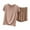 Khaki, variant on Aofany Summer Pajama Sets For Women Short Sleeve Sleepwear Set Ladies Casual 2 Piece Outfits Lounge Sets