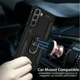 thumbnail image 3 of CoverON For Samsung Galaxy S22 Ring Case, Kickstand Rugged Phone Cover Magnetic Car Mount Compatible - Black, 3 of 9