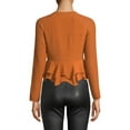 thumbnail image 2 of Alexis Womens Reagan Peplum Blouse, Orange, Small, 2 of 3