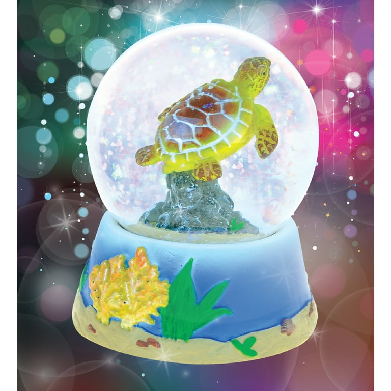 Puzzled Resin Stone Swimming Sea Turtle Glass Snow Globe Puzzled Resin Stone Swimming Sea Turtle Glass Snow Globe