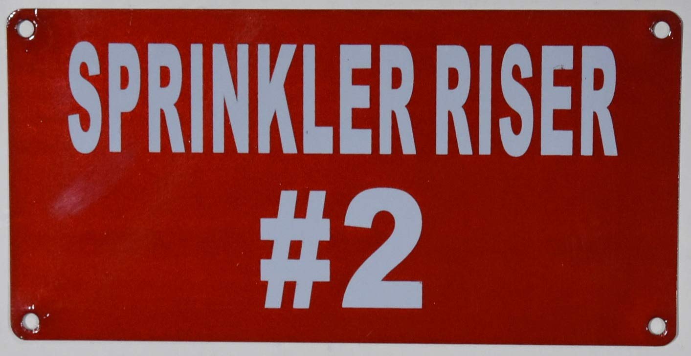 Sprinkler Riser #2 Sign (Aluminium Reflective !!!, RED 3X6)(ref-2022-4 ...