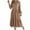 Khaki, variant on Oksale Half Button Dress for Women Trendy Ruffle Lapel Dresses Flowy Mid Length Dress Loose Long Sleeve Dresses Solid Color Fall Dress 2025 Khaki S
