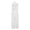 Adrianna Papell Flutter V-Neck Sleeveless Zipper Back Solid Jumpsuit-IVORY / 8