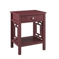 thumbnail image 1 of Linon Luster 1-Drawer Wood End Table in Merlot Red, 1 of 12