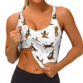 thumbnail image 3 of Cauagu German Shepherd Dog Pattern Sports Bras for Women,Round Neck Sports Bra Workout Crop Tank Tops Padded with Built in Shelf-XX-Large, 3 of 8