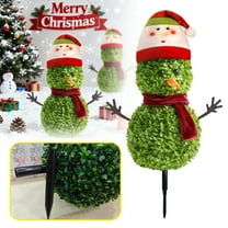 Christmas Decorations - 3D Realistic Plastic Christmas Snowman Sign - Holiday Decor, Weatherproof Garden Snowman, Easy Installation, Suitable for Front Door, Garden, Indoor Decor, 21.6'',Green F