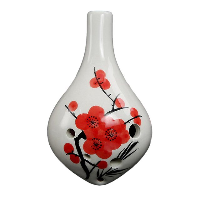 Ocarina de 6 agujeros, alto C, cerámica esmaltada, hermoso diseño, estilo botella de vino de Ocarinawindchristmas Gift Style1