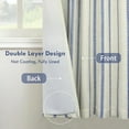 thumbnail image 2 of DriftAway Farmhouse Linen Blend Blackout Curtains for Bedroom Double Layers Striped Printed Linen Curtains Thermal Insulated Rod Pocket Back Tab Treatment for Living Room 2 Panels W52 x L54 Navy, 2 of 5