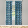 thumbnail image 3 of Ambesonne Space Curtains, Alien Friends Astronaut, Pair of 28"x84", Multicolor, 3 of 5