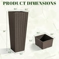 thumbnail image 2 of JUMMICO Resin Rattan Planters Outdoor, Tapered Planters with Drainage Holes&Inner Trays, Flower Pots for Garden, Patio, Porch, Backyard, 2 of 14