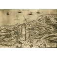 thumbnail image 2 of Vintage Maps 24x18 Gold Ornate Wood Framed with Double Matting Museum Art Print Titled - Island of Malta 1563, 2 of 4