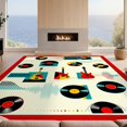 thumbnail image 2 of Design&I 3'x5' Ultra Soft Throw Mat, Record Music Guitar Sound Wave Musical Instrument Cd Disc Shape None Fluffy Washable Easy Care Indoor rug for Bedside Hallway, 2 of 7