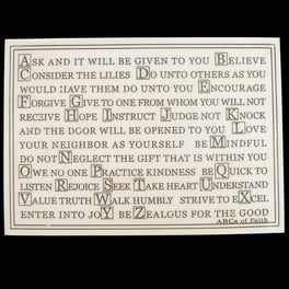New ABC's Alphabet Of Faith Marble Finish Plaque with Stand up Sign Home Wall Decor New ABC's Alphabet Of Faith Marble Finish Plaque with Stand up Sign Home Wall Decor
