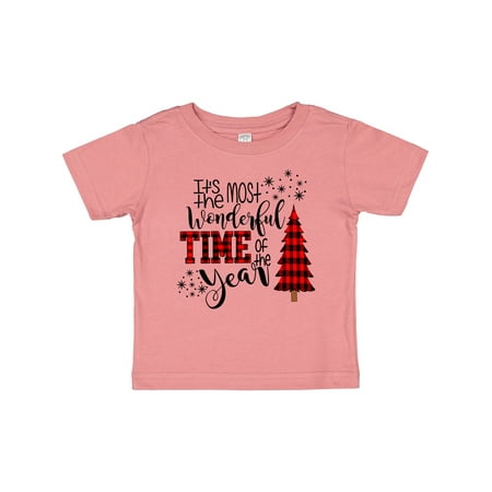 

Inktastic It s the Most Wonderful Time of the Year Stars Plaid Tree Gift Baby Boy or Baby Girl T-Shirt