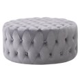 thumbnail image 1 of CorLiving Lynwood Velvet Large Round Tufted Ottoman, 1 of 6
