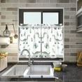 thumbnail image 4 of Yayeee Kitchen Curtains Tier Pair Light Filtering 27"x36" Rod Pocket Short Cafe Window Panel, Green Dinosaur Pattern, 4 of 7