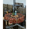thumbnail image 2 of Boanket Outdoor Tablecloth with Umbrella Hole for Patio/Picnic/Party/Camping, Red Boho Waterproof Table Cloth Round Cover Washable, Contemporary Abstract Ethnic Vintage Geometric (Dia 54"), 2 of 7