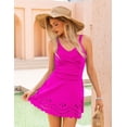 thumbnail image 3 of a.Jesdani Womens One Piece Swimsuit Tummy Control with Cutout Skirt Bathing Suit Modest Twist Front Swim Dress Rose XL, 3 of 16