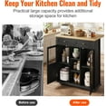 thumbnail image 6 of Senfot Kitchen Island Cart with Storage, Rolling Kitchen Island with Drop Leaf, Microwave Cart on Wheels, Table Bar Cart for Kitchen with Towel Rack for Kitchen,Dining Room, Black, 6 of 8
