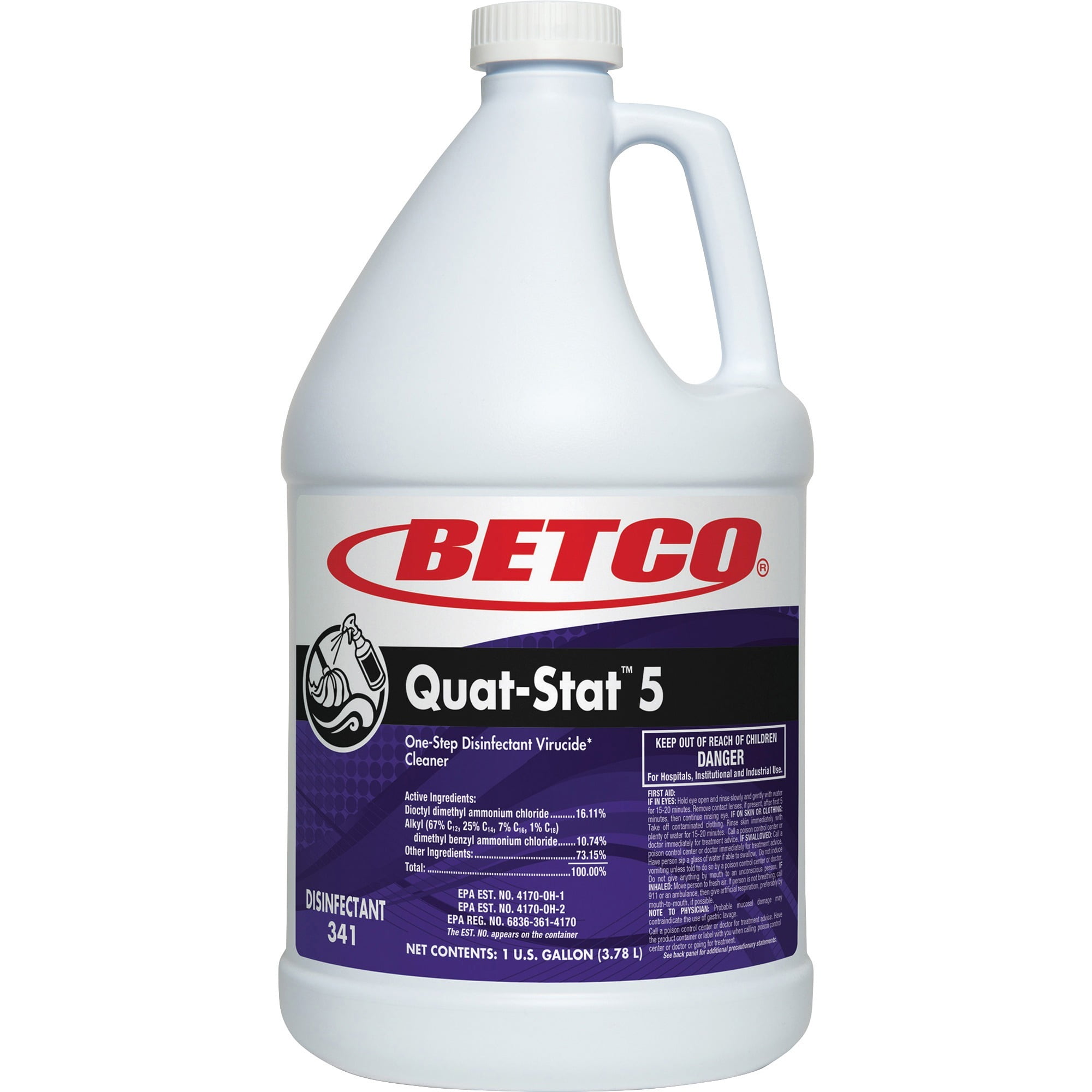 Betco, BET3410400, QuatStat 5 Disinfectant Gallon, 1 Each, Purple