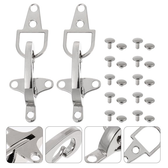 FONDOTIN 2Pairs Belt Buckles Rectangular Silver Zinc Alloy for Overall Buckles Clips Men Women Everyday Use