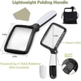 thumbnail image 4 of Lupa con luz, lupa plegable de mano 3x rectangular grande iluminada con LED regulable para lectura, 4 of 5
