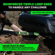 Rhino USA 3 x 20 Ultimate Recovery Tow Strap - 31,518lb Break Strength (4lb, 4in H)