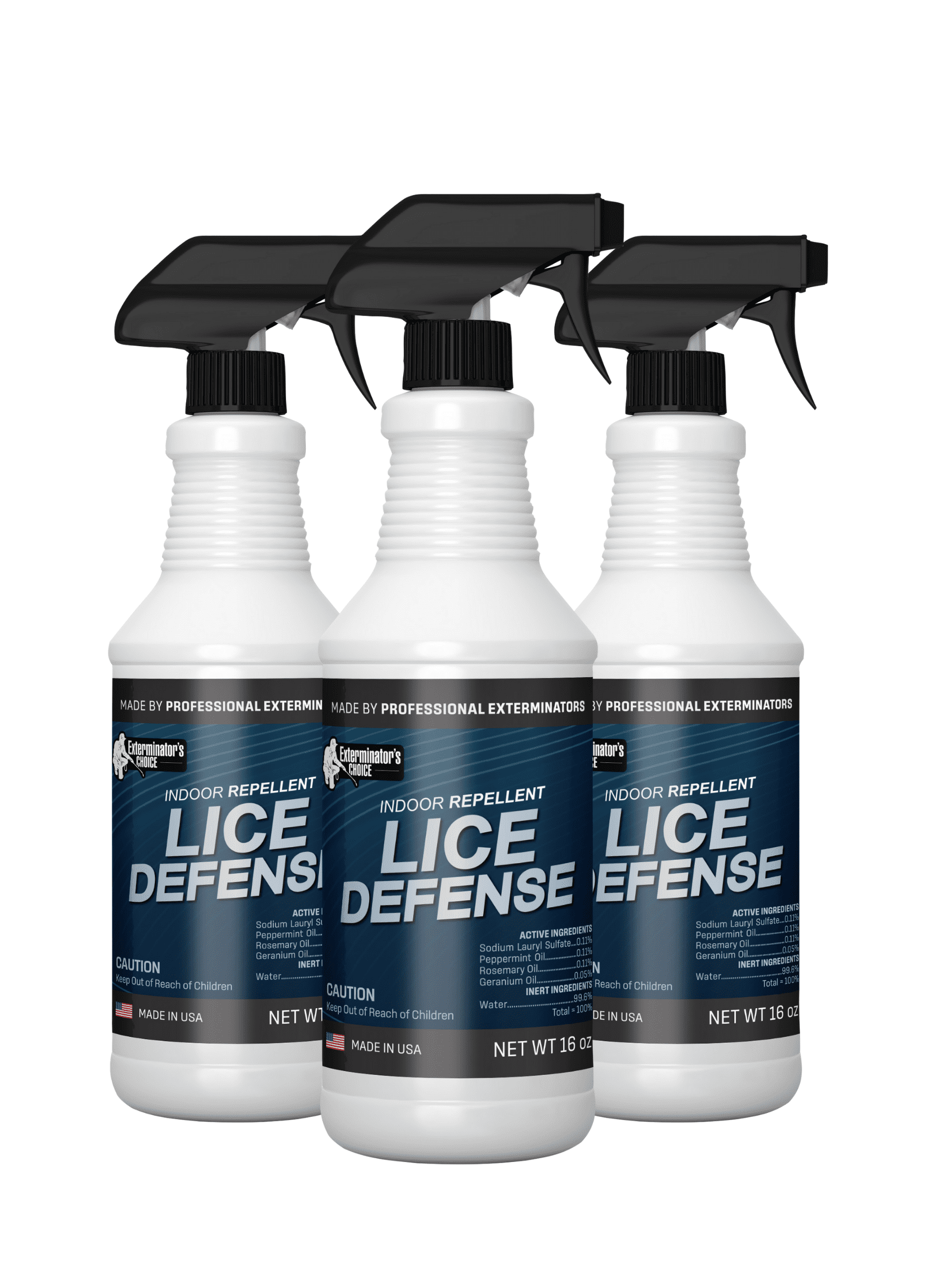 Exterminators Choice Lice Defense Spray 3 Pack Lice Repellent Spray 16 Ounce 3 Pack Lice