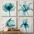 thumbnail image 2 of Artiluxy Teal Botanical Wall Art Set of 4, 12x12 Floral Decor, 2 of 7