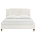 thumbnail image 6 of Modway Zahra Channel Tufted Performance Velvet Full Platform Bed - White, 6 of 8