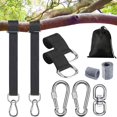 thumbnail image 1 of Accesorio para columpio, columpio para hamaca para exteriores, 2 mosquetones pesados, 2 protectores para árboles, 2 correas para columpio, perfecto para hamacas, neumáticos y columpios (5 pies), 1 of 5