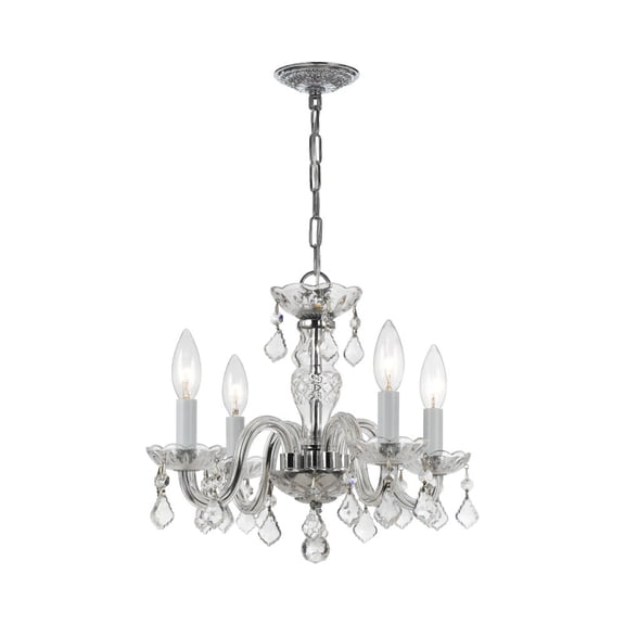 1064-CH-CL-I Crystorama Lighting Crystal - Four Light Mini Chandelier in Traditional and Contemporary Style - 15 Inches Wide by 12 Inches High-Italian