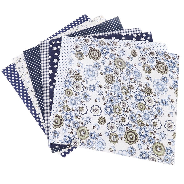 Juego de 7 telas batik 100 % algodón para coser y hacer fundas de cojín (L)