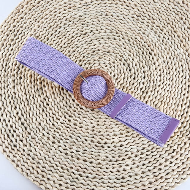 Cinturón de poliéster para mujer, elegante, ajustable, de color sólido, con frenillo bilateral