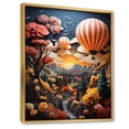 thumbnail image 2 of Designart "Exploring the Skies Coral Hot Air Balloon I" Hot Air Balloon Floater Framed Wall Art Print, 2 of 7
