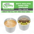thumbnail image 5 of EcoQuality [75 Count] 12 oz Disposable White Paper Soup Containers - Half Pint Ice Cream Containers, Frozen Yogurt Cups, Restaurant, Microwavable, Take Out, to Go Deli Containers, Recyclable, 5 of 9