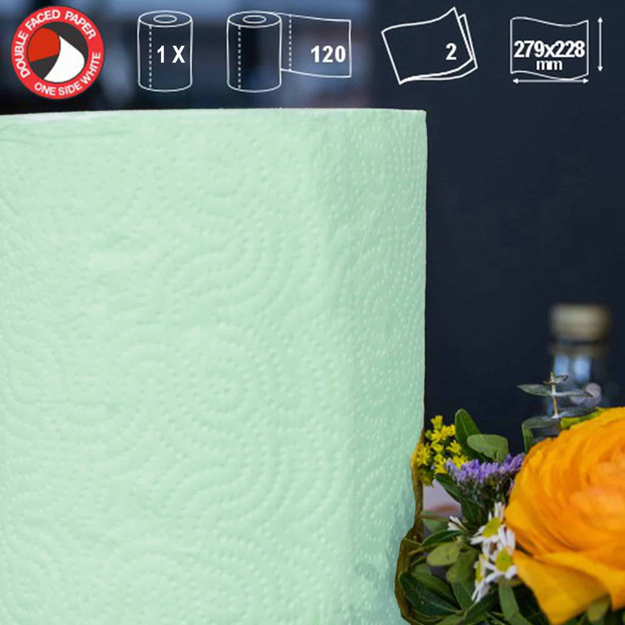 Renova Mint Paper Towel Roll 2 Ply 120 Sheets – Same Count, Now More Compact and Absorbent