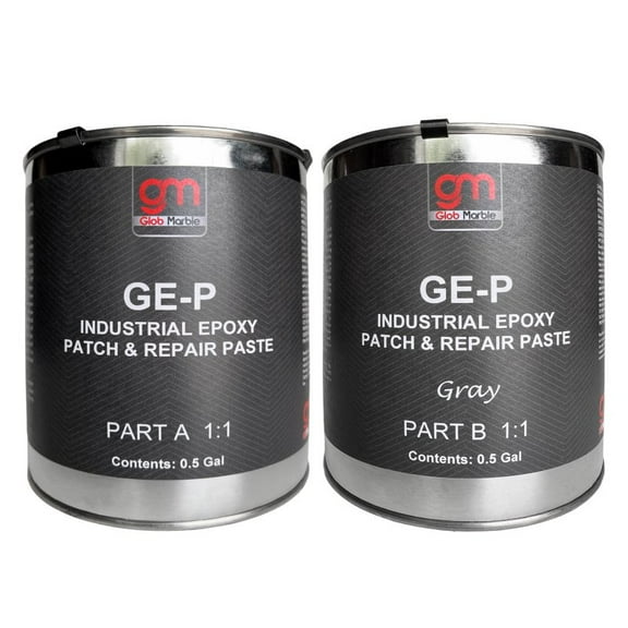 GE-P Universal Epoxy Patching Paste Kit – 1 Gallon | Heavy-Duty Crack & Concrete Repair Filler | Non-Sag, Non-Shrink Gray Epoxy Putty for Floors, Walls, and Substrate Prep – 1:1 Mix Ratio, 2” Depth